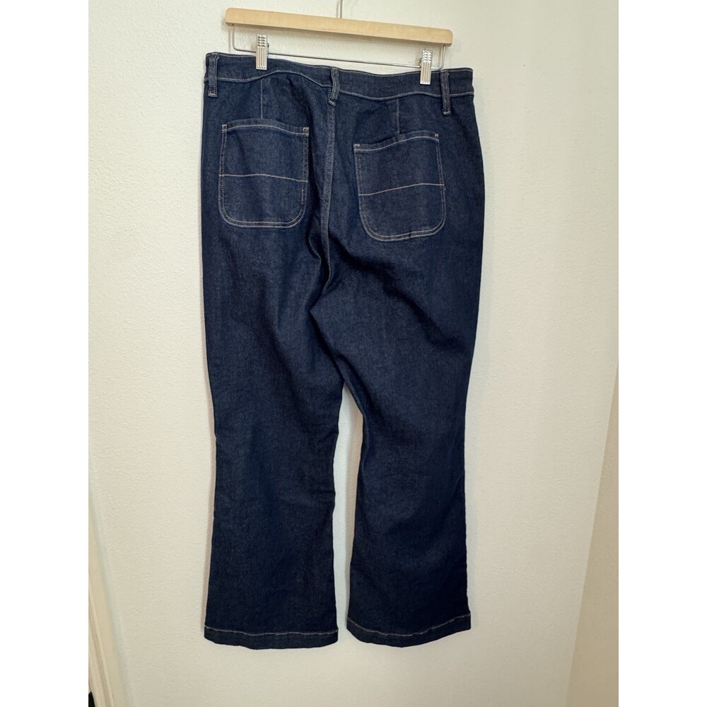 Old Navy Jeans Womens 16 Extra High Rise Flare Trousers 360 Stretch Blue EUC - Picture 3 of 7